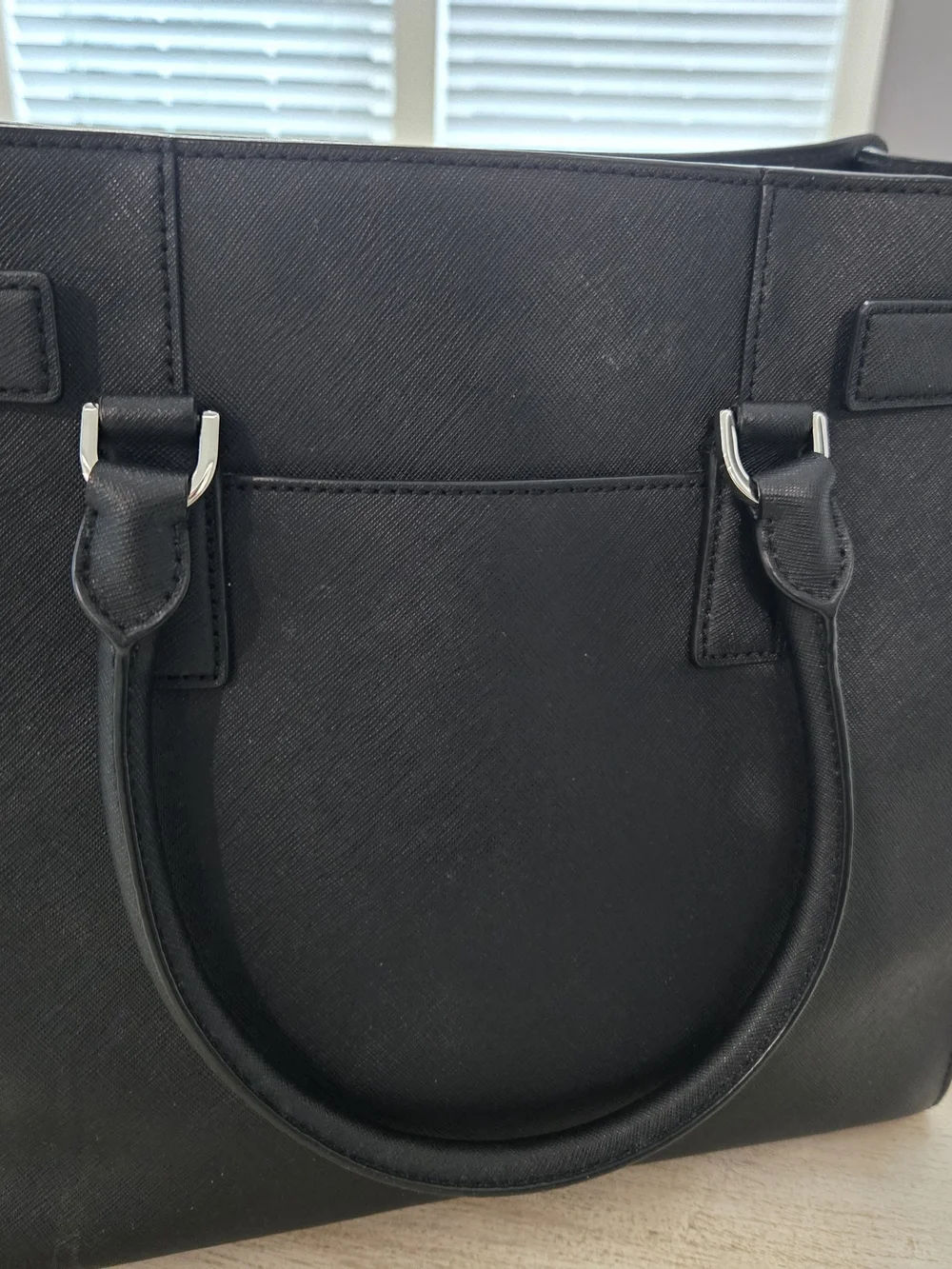 Michael Kors Black Saffiano Tote with Gold Logo